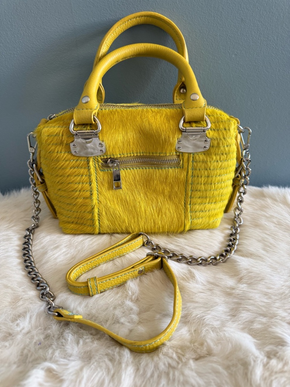 Urban Outfitters Leather Calf Hair Crossbody Bag